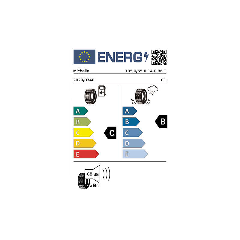Vignette énergétique Michelin Michelin Energy Saver + PREMIUM 14"