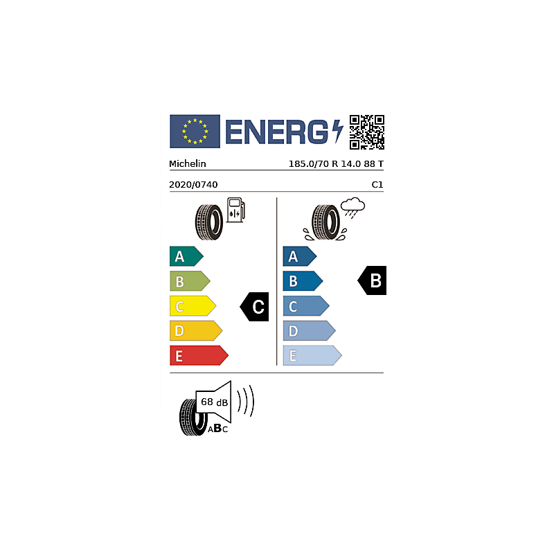 Vignette énergétique Michelin Michelin Energy Saver + PREMIUM 14"