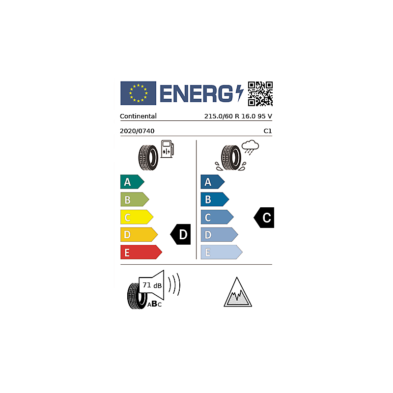 Vignette énergétique Continental Continental ContiContact TS 815 ContiSeal PREMIUM 16"