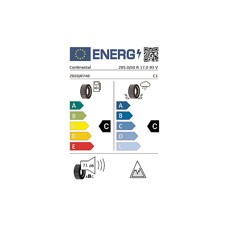 Vignette énergétique Continental Continental ContiContact TS 815 ContiSeal PREMIUM 17"