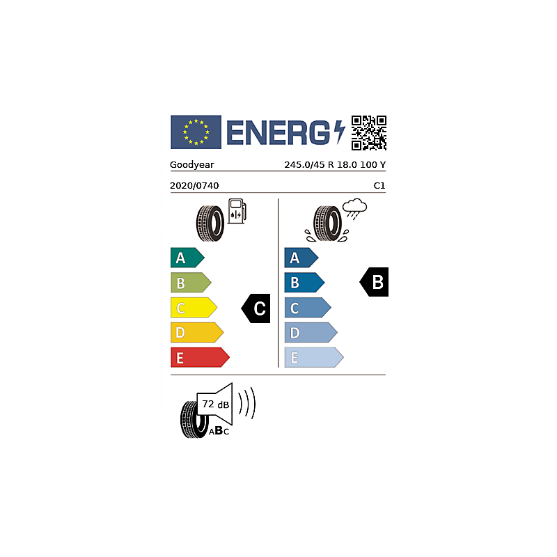Vignette énergétique Goodyear Goodyear EfficientGrip AO PREMIUM 18"
