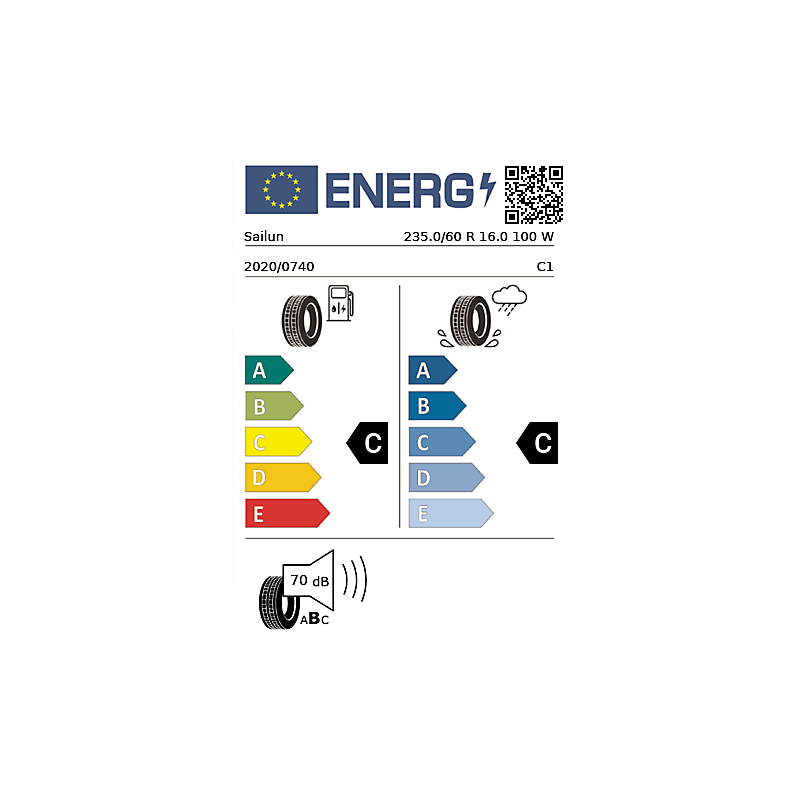 Vignette énergétique Sailun Sailun Atrezzo Elite ECOBUDGET 16"
