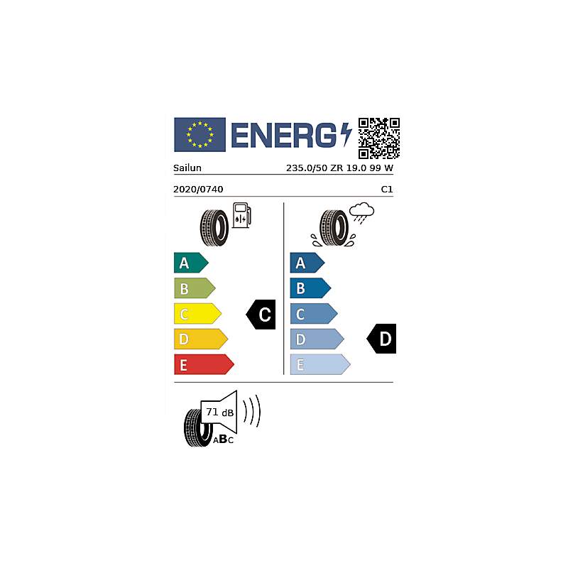 Vignette énergétique Sailun Sailun Terramax CVR SR18 ECOBUDGET 19"