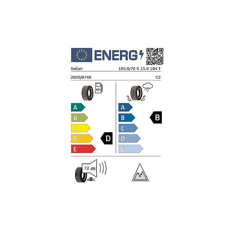 Vignette énergétique Sailun Sailun Commercio 4 Seasons ECOBUDGET 15"