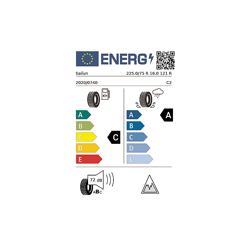 Vignette énergétique Sailun Sailun Commercio 4 Seasons ECOBUDGET 16"