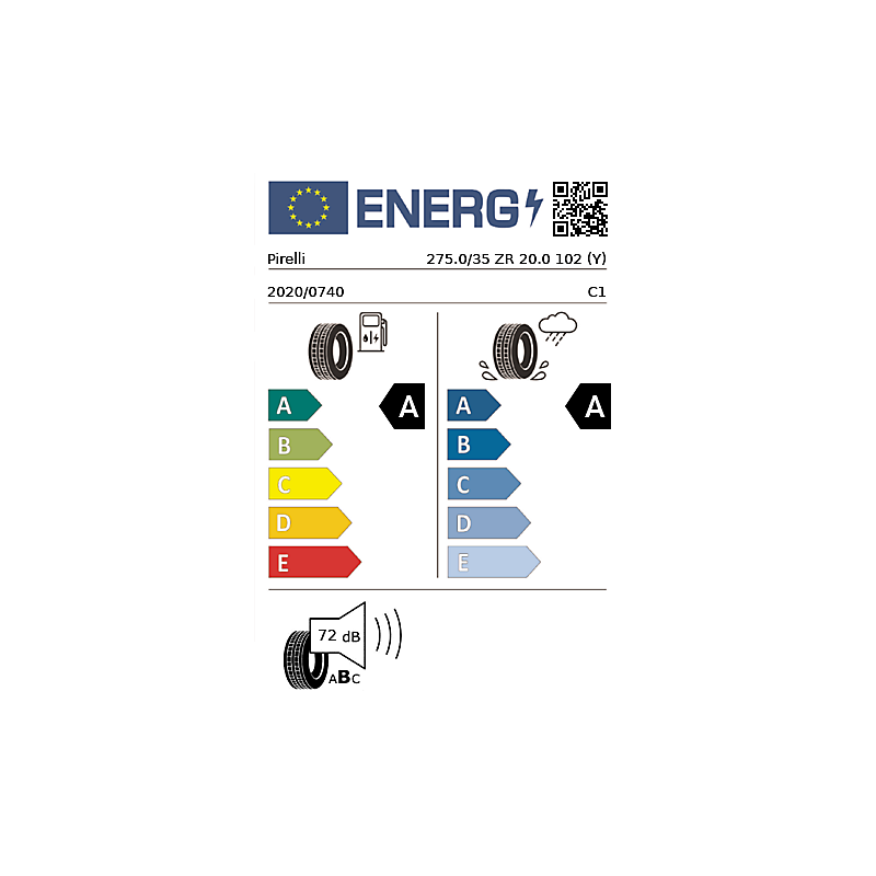 Vignette énergétique Pirelli Pirelli P-Zero * PREMIUM 20"