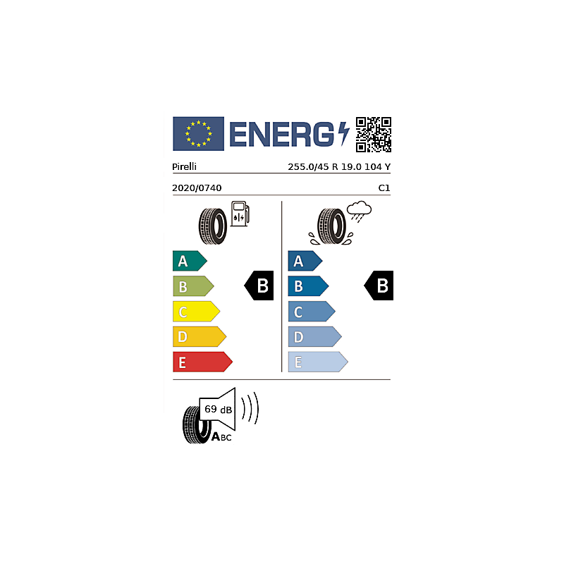 Vignette énergétique Pirelli Pirelli P-Zero T0 PNCS Elect PREMIUM 19"